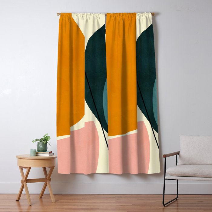 shapes geometric minimal painting abstract Window Curtain Gallery Image 1