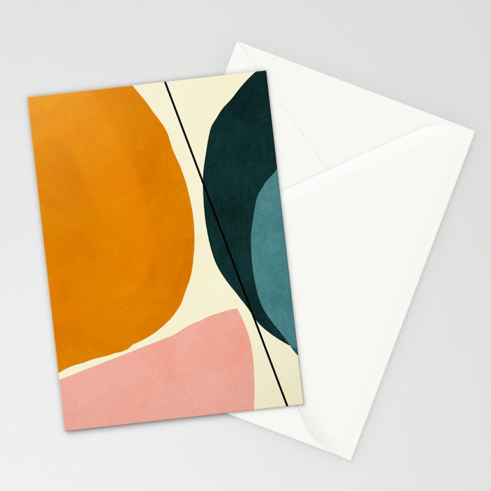 shapes geometric minimal painting abstract Stationery Card Gallery Image 2