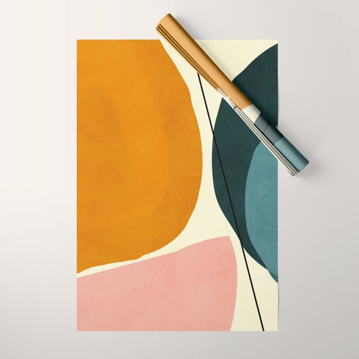shapes geometric minimal painting abstract Wrapping Paper Gallery Image 1