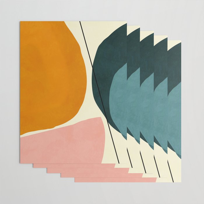 shapes geometric minimal painting abstract Wrapping Paper Gallery Image 3