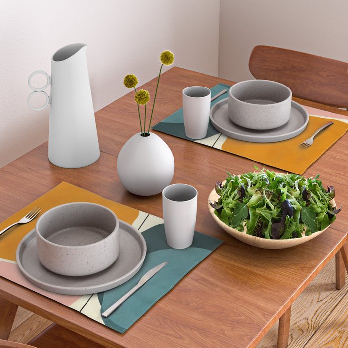shapes geometric minimal painting abstract Placemat Gallery Image 2