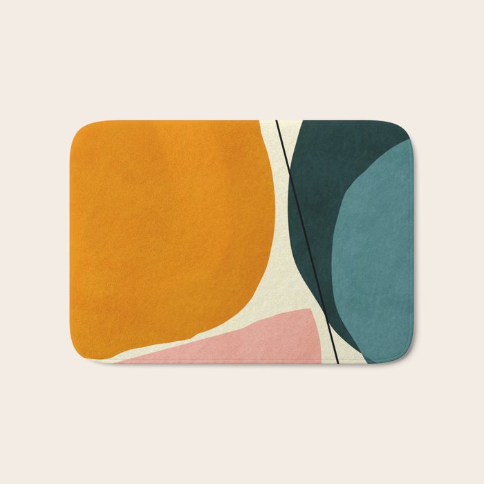 shapes geometric minimal painting abstract Bath Mat Gallery Image 1
