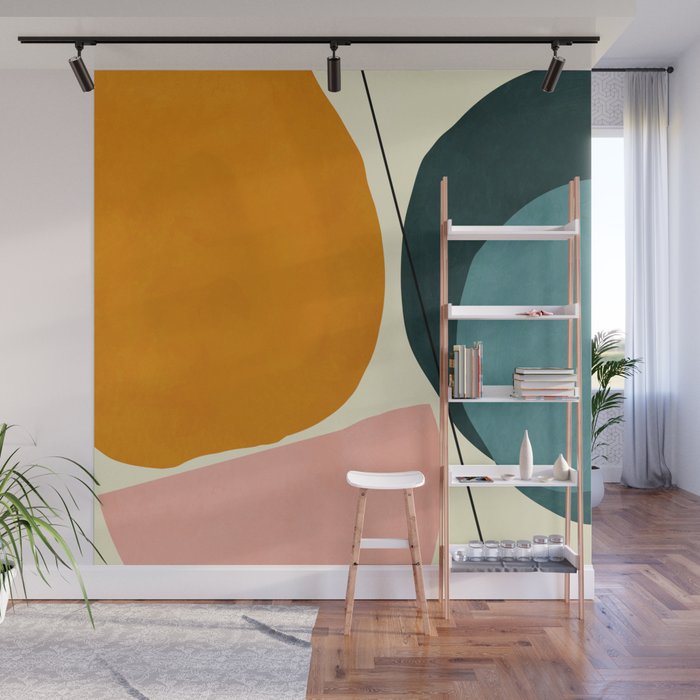 shapes geometric minimal painting abstract Wall Mural Gallery Image 1