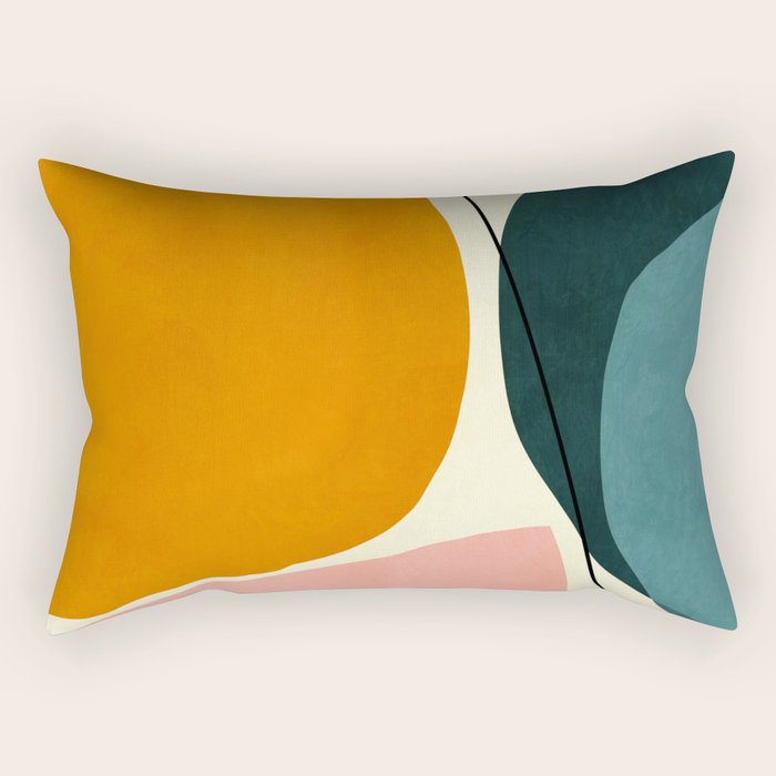 shapes geometric minimal painting abstract Rectangular Pillow Gallery Image 1