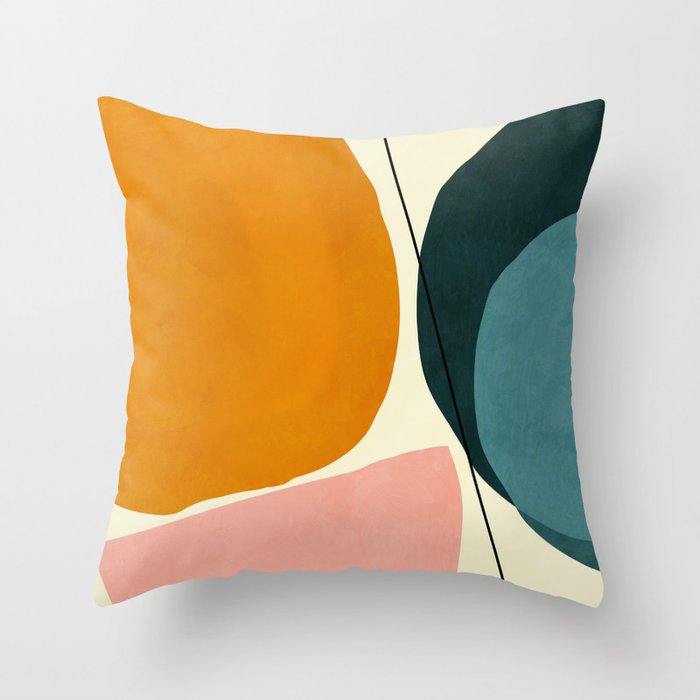 shapes geometric minimal painting abstract Throw Pillow Gallery Image 6