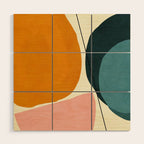 shapes geometric minimal painting abstract Wood Wall Art Gallery Image 1