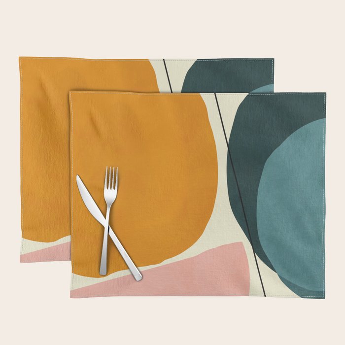 shapes geometric minimal painting abstract Placemat Gallery Image 1