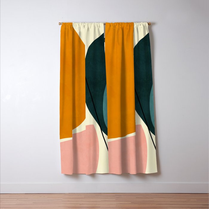 shapes geometric minimal painting abstract Window Curtain Gallery Image 3