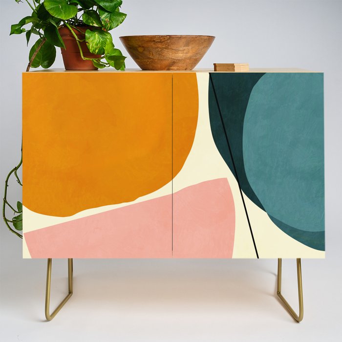 shapes geometric minimal painting abstract Credenza Gallery Image 1