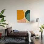 shapes geometric minimal painting abstract Wood Wall Art Gallery Image 2