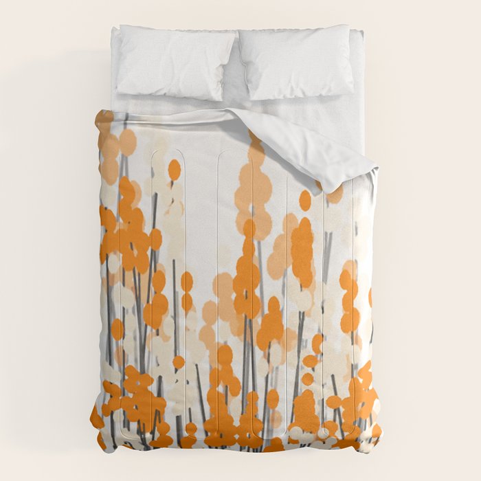 Orange Spring Bouquet on White Background #decor #society6 #buyart Comforter Gallery Image 6