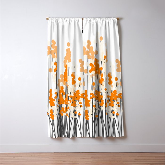 Orange Spring Bouquet on White Background #decor #society6 #buyart Window Curtain Gallery Image 3