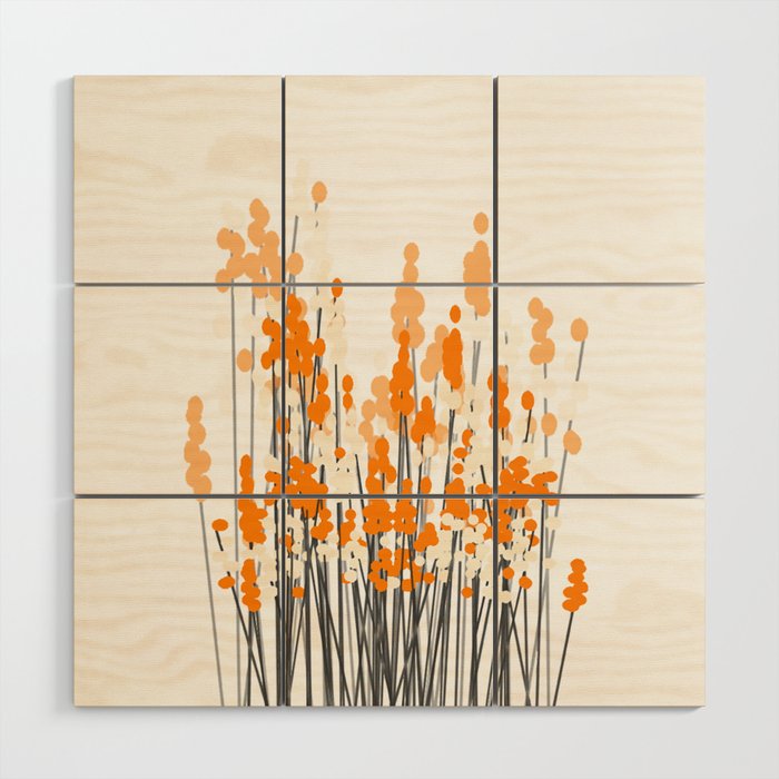 Orange Spring Bouquet on White Background #decor #society6 #buyart Wood Wall Art Gallery Image 1