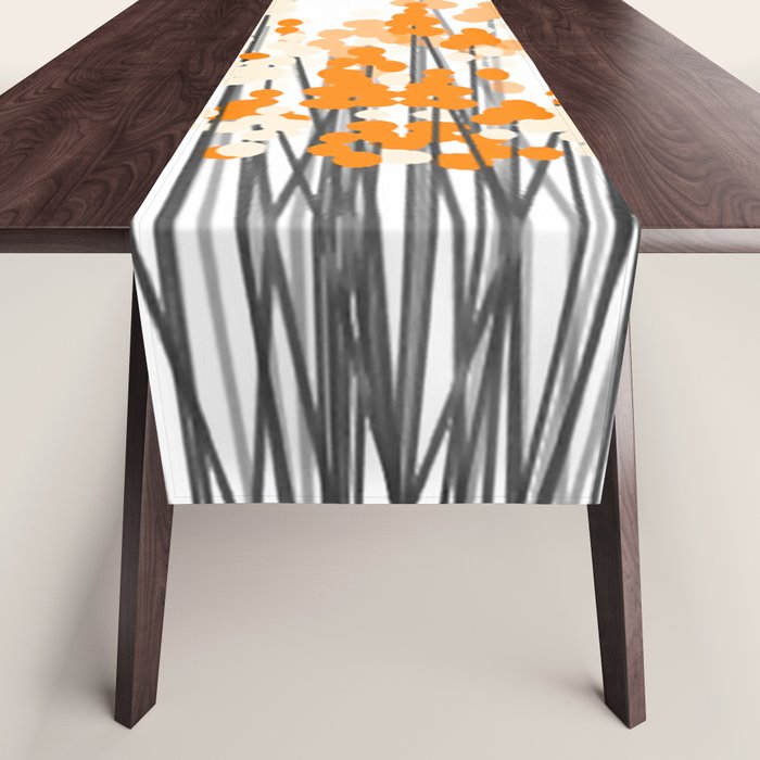 Orange Spring Bouquet on White Background #decor #society6 #buyart Table Runner Gallery Image 1