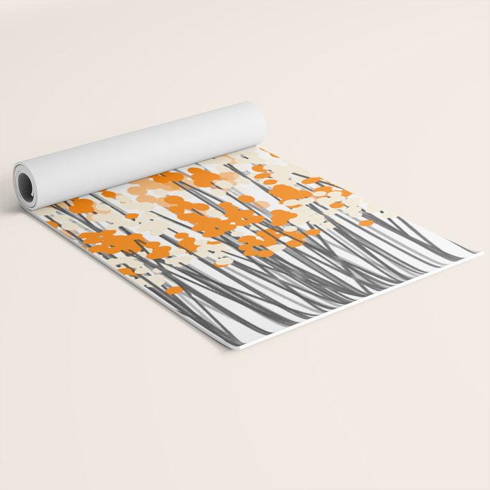 Orange Spring Bouquet on White Background #decor #society6 #buyart Yoga Mat Gallery Image 2