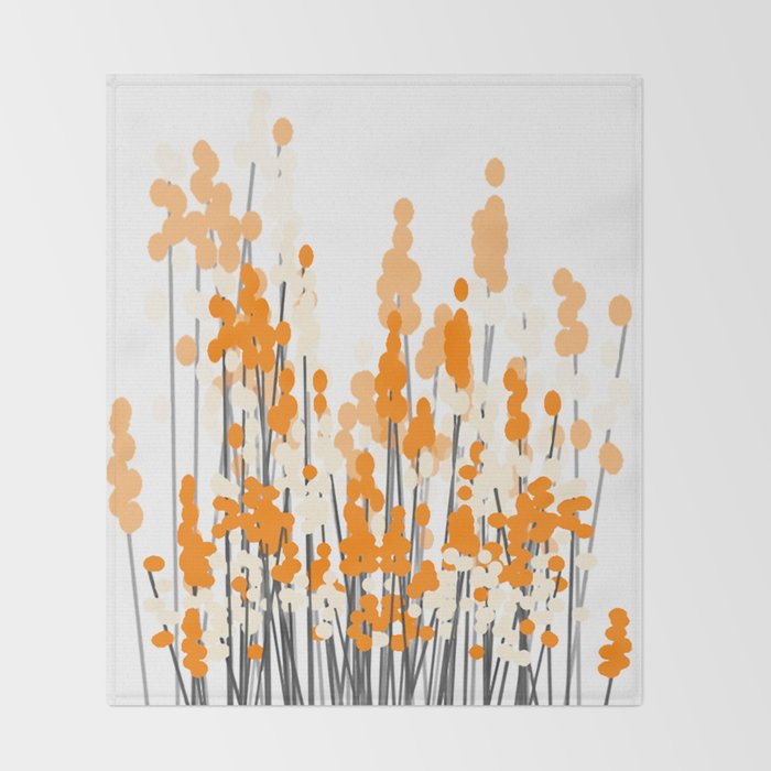 Orange Spring Bouquet on White Background #decor #society6 #buyart Throw Blanket Gallery Image 2