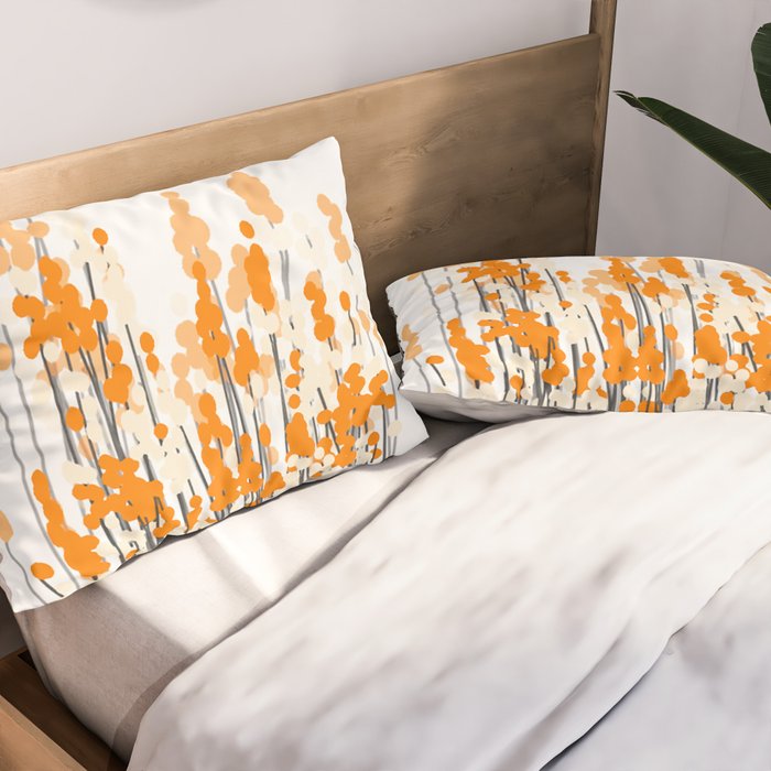 Orange Spring Bouquet on White Background #decor #society6 #buyart Pillow Sham Gallery Image 2