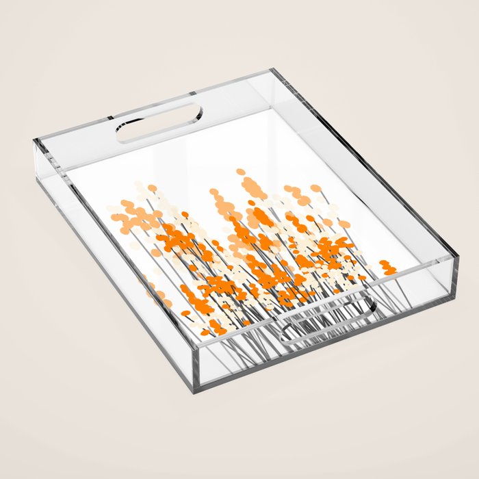 Orange Spring Bouquet on White Background #decor #society6 #buyart Acrylic Tray Gallery Image 1
