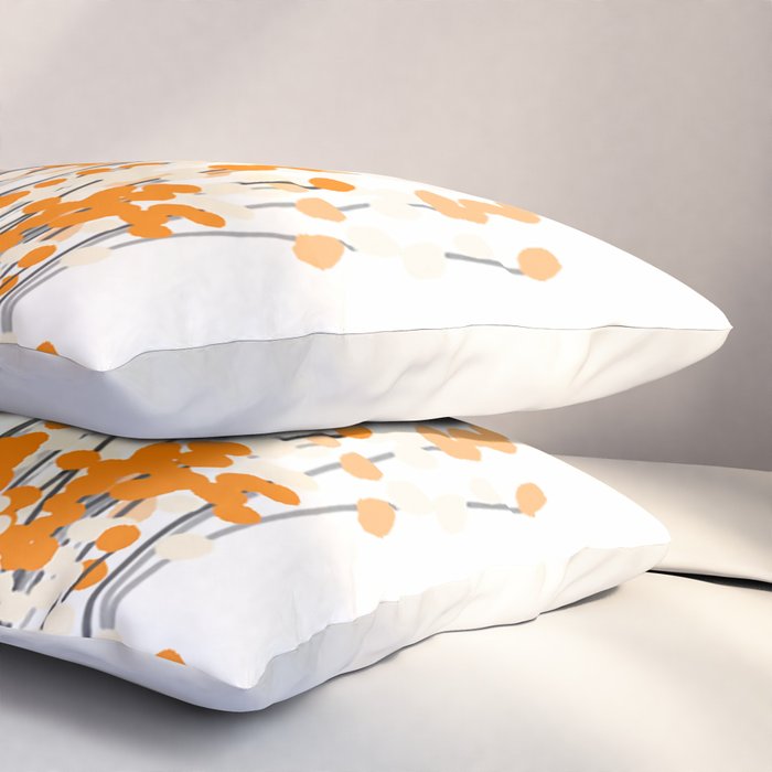 Orange Spring Bouquet on White Background #decor #society6 #buyart Pillow Sham Gallery Image 3