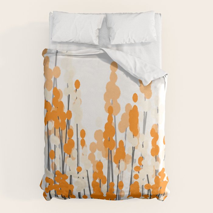 Orange Spring Bouquet on White Background #decor #society6 #buyart Duvet Cover Gallery Image 6