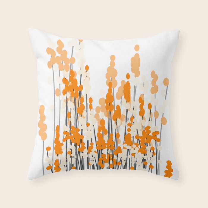 Orange Spring Bouquet on White Background #decor #society6 #buyart Throw Pillow Gallery Image 6
