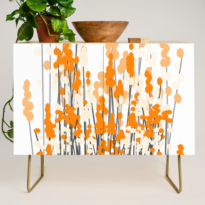 Orange Spring Bouquet on White Background #decor #society6 #buyart Credenza Gallery Image 1