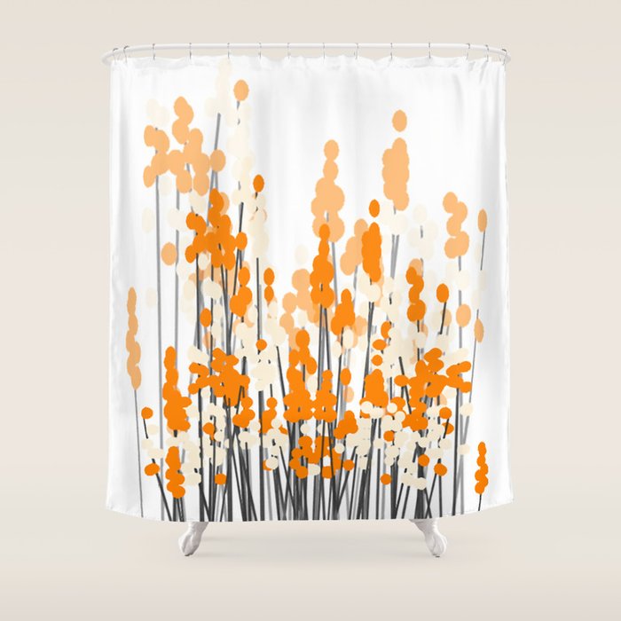 Orange Spring Bouquet on White Background #decor #society6 #buyart Shower Curtain Gallery Image 1