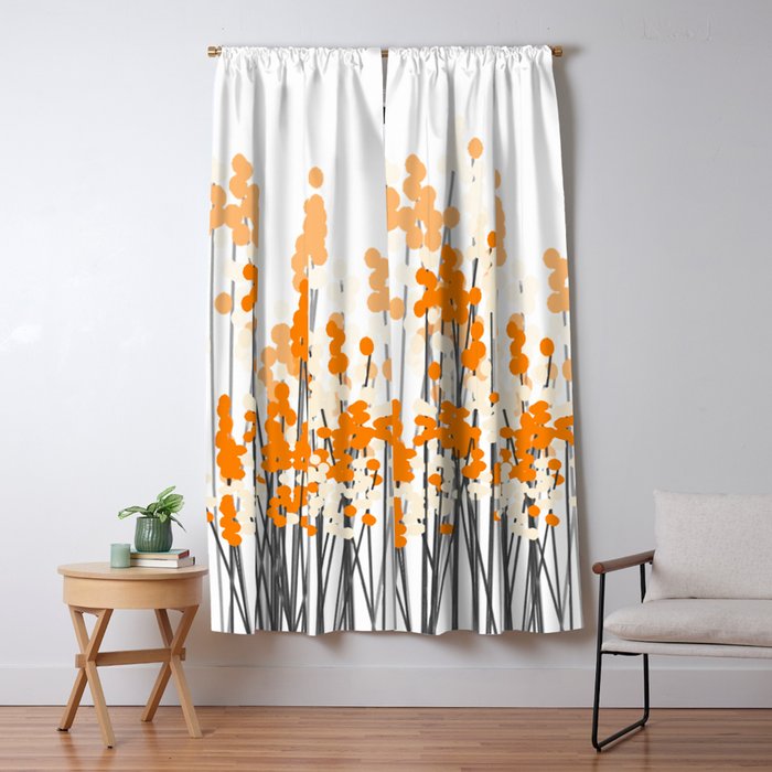 Orange Spring Bouquet on White Background #decor #society6 #buyart Window Curtain Gallery Image 5