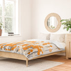 Orange Spring Bouquet on White Background #decor #society6 #buyart Duvet Cover Gallery Image 2