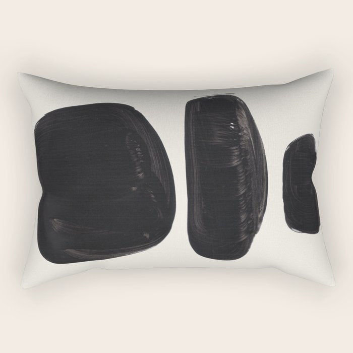 Mid Century Modern Minimalist Abstract Art Brush Strokes Black & White ...