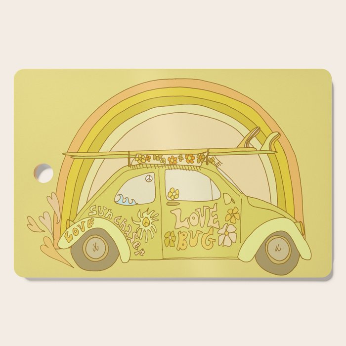 love bug valentine // retro surf art by surfy birdy Cutting Board Gallery Image 1