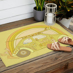 love bug valentine // retro surf art by surfy birdy Outdoor Rug Gallery Image 2