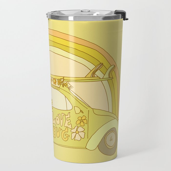 love bug valentine // retro surf art by surfy birdy Travel Mug Gallery Image 2
