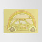 love bug valentine // retro surf art by surfy birdy Rug Gallery Image 2