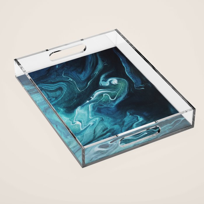 Gravity II - Abstract Marble Acrylic Tray Gallery Image 1