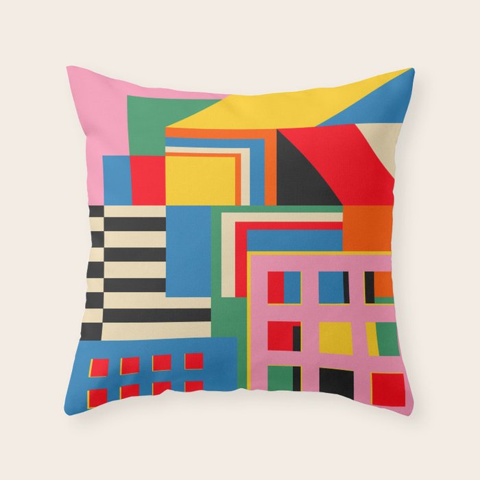 Sunset Cityscape Throw Pillow Gallery Image 1