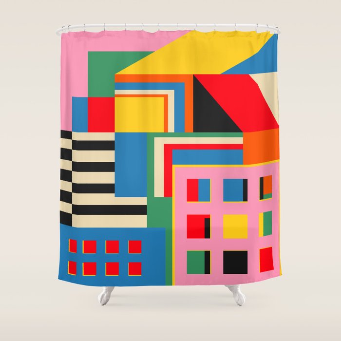 Sunset Cityscape Shower Curtain Gallery Image 1
