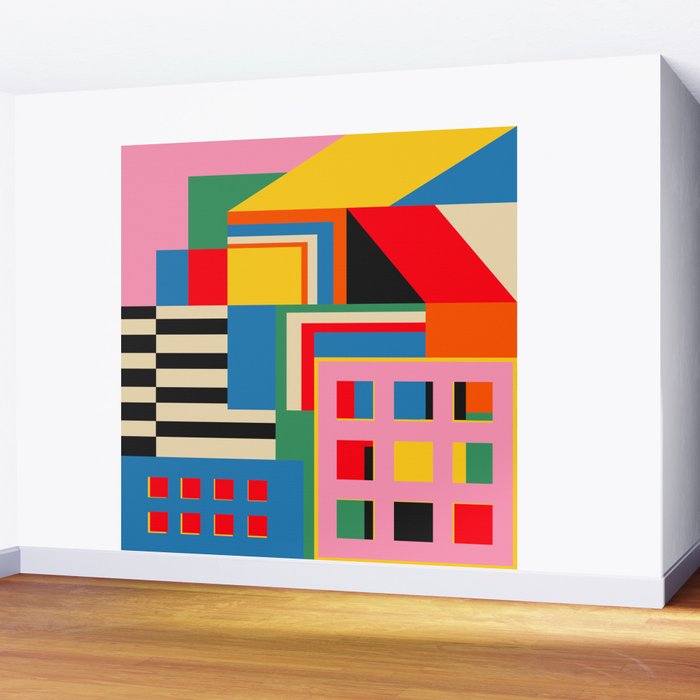 Sunset Cityscape Wall Mural Gallery Image 2