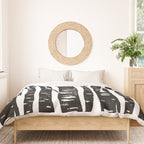 Woodcut Birches Black Duvet Cover Gallery Image 3