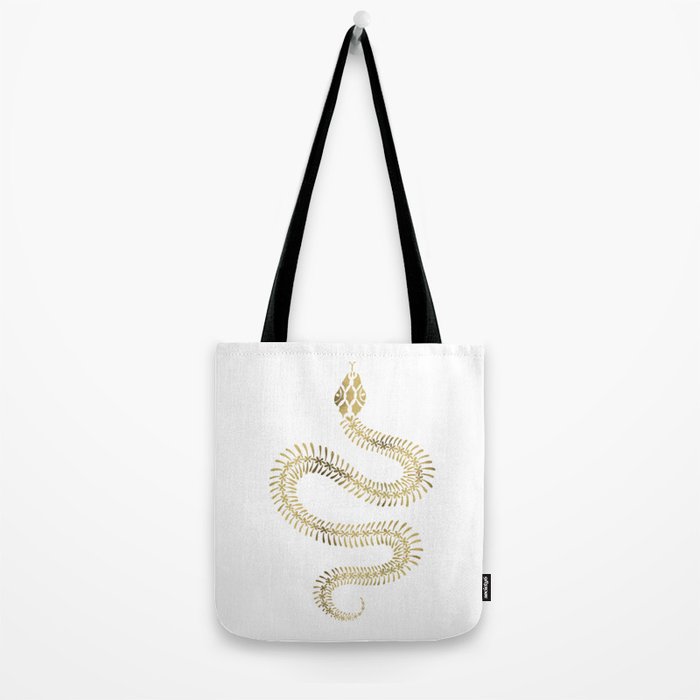 Snake Skeleton - Gold Tote Bag Gallery Image 2