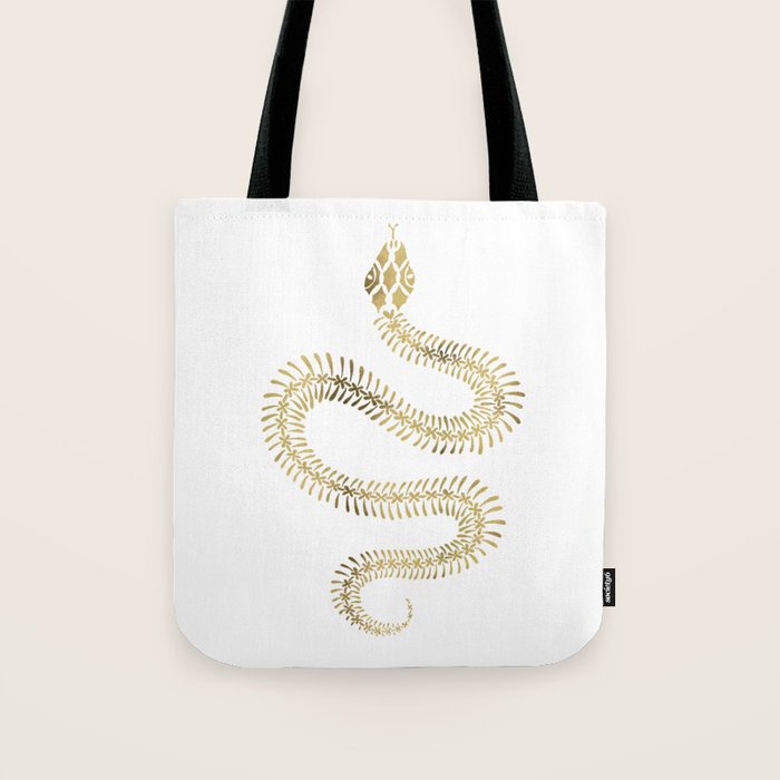 Snake Skeleton - Gold Tote Bag Gallery Image 1