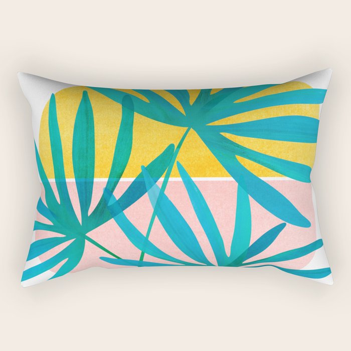 Mid Century Palms Rectangular Pillow Gallery Image 1