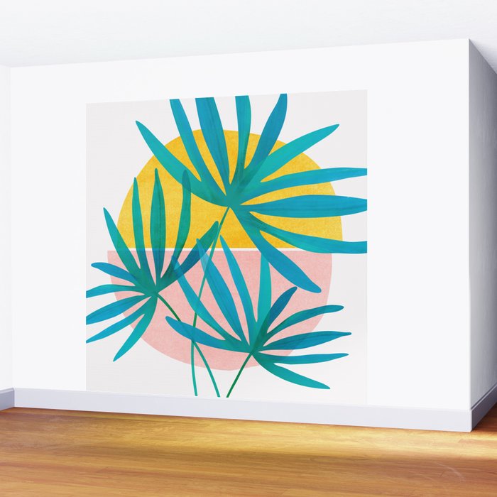 Mid Century Palms Wall Mural Gallery Image 2