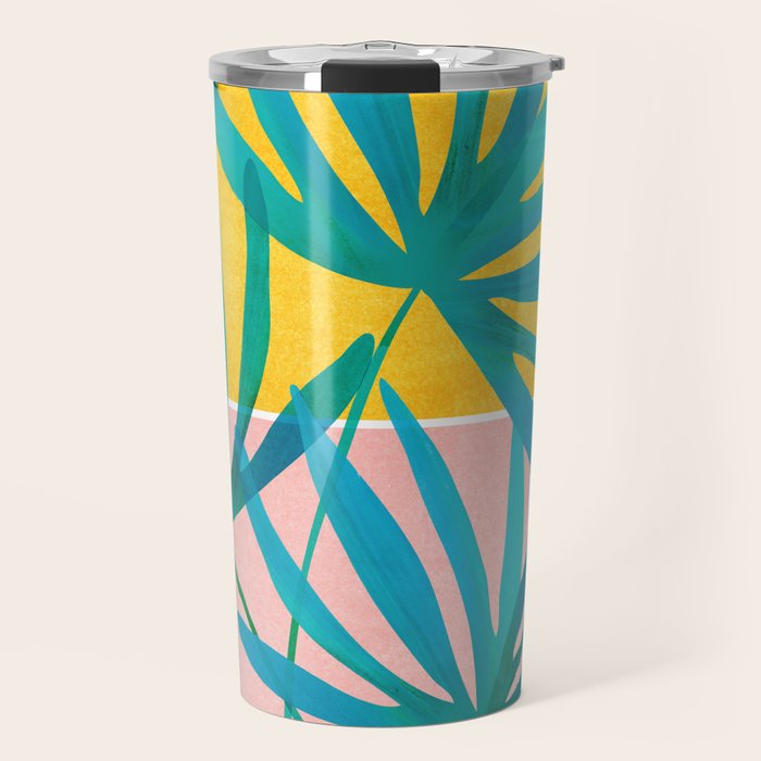Mid Century Palms Travel Mug Gallery Image 1