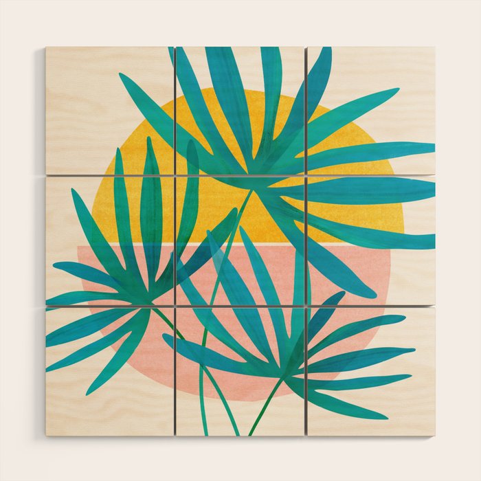 Mid Century Palms Wood Wall Art Gallery Image 1