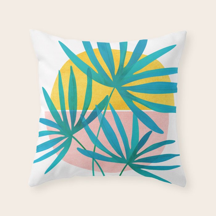 Mid Century Palms Throw Pillow Gallery Image 6