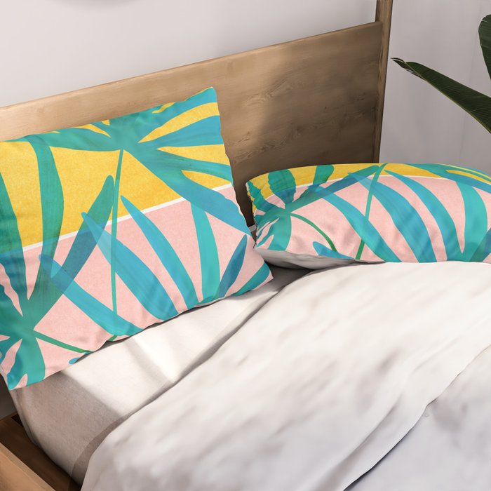 Mid Century Palms Pillow Sham Gallery Image 2