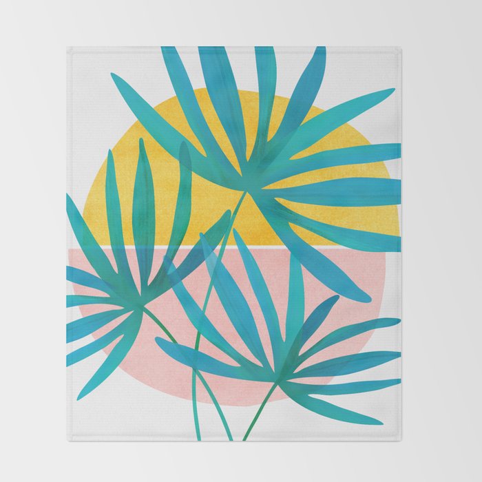 Mid Century Palms Throw Blanket Gallery Image 2