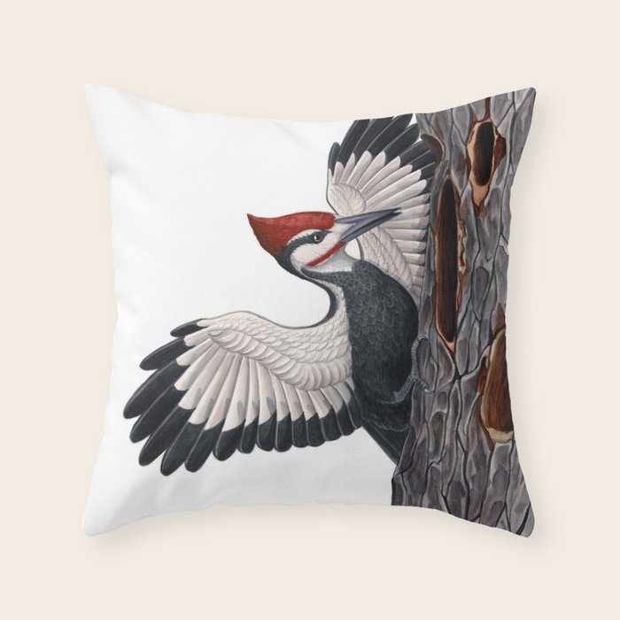 Pileated Woodpecker Throw Pillow Gallery Image 6