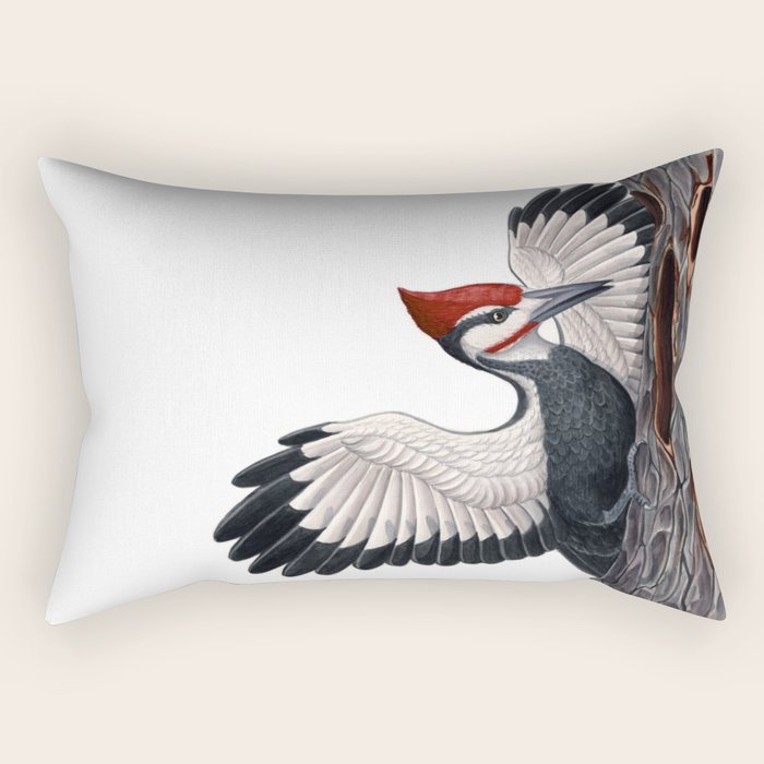 Pileated Woodpecker Rectangular Pillow Gallery Image 1